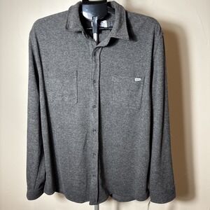 Hurley Button Up Men's Twill Sweater Shirt Size Xl  Charcoal Gray Soft NWT